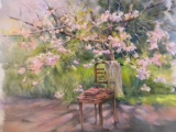 Cherry Blossom in spring light Watercolour 15.5in x 18.5in  © Kevin Flood